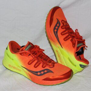 Saucony Freedom ISO Everun Men's Running Shoe Size 12.5 Neon Red Orange/Yellow
